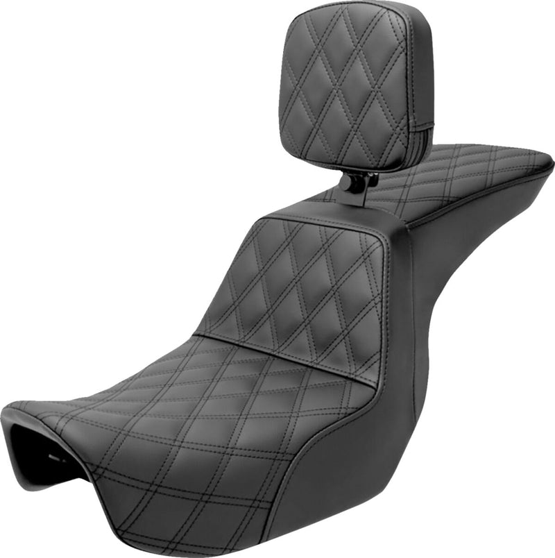 Saddlemen Tour Step-up Seat - Saddlehyde™, Each, 2-Up Seat - Black for Harley-Davidson Dyna 2006-2017