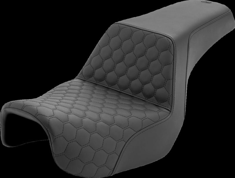 Saddlemen Honeycomb Step-up Seat - 2-Up Seat, Saddlehyde™, Each - Black for Harley-Davidson Dyna 2006-2017