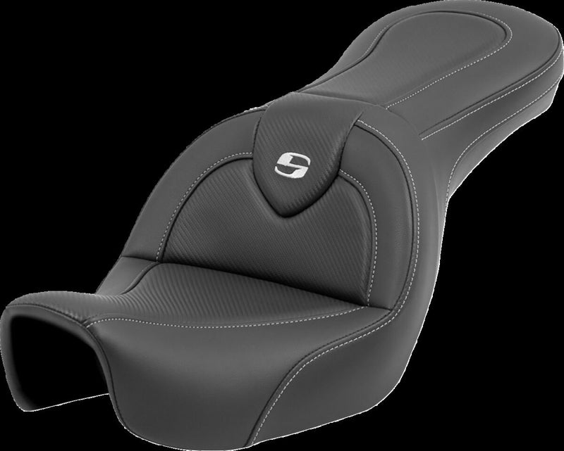 Saddlemen Roadsofa™ Carbon Fiber Seat - Each, Saddlehyde™, 2-Up Seat - Black for Harley-Davidson Dyna 2006-2017