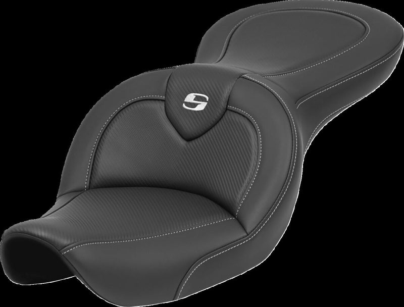 Saddlemen Roadsofa™ Standard Reach Seat - Saddlehyde™, 2-Up Seat - Black for Harley-Davidson Dyna 1996-2003