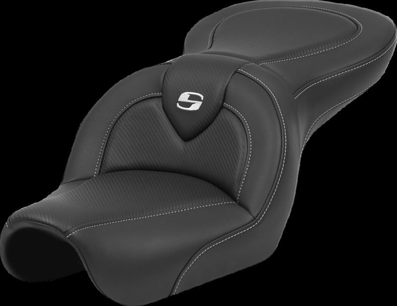 Saddlemen Roadsofa™ Carbon Fiber Seat - Each, 2-Up Seat, Saddlehyde™ - Black for Harley-Davidson Dyna 2004-2005