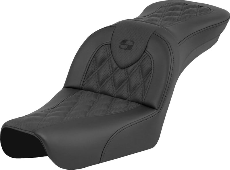 Saddlemen Roadsofa™ Seat - Leather, 2-Up Seat, Each - Black for Harley-Davidson Dyna 2004-2005