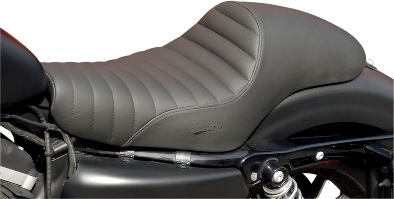 Saddlemen Pleated Americano Cafe Seat for 2004-2022 Harley-Davidson Sportster Motorcycles Black #807-11-0933