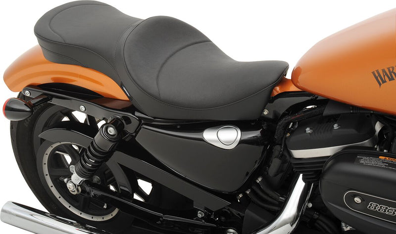 DRAG Specialties Seats 2-up Double Bucket Vinyl Seat - Each, Leather /  Vinyl, 2-Up Seat - Black for Harley-Davidson Sportster 2010-2022