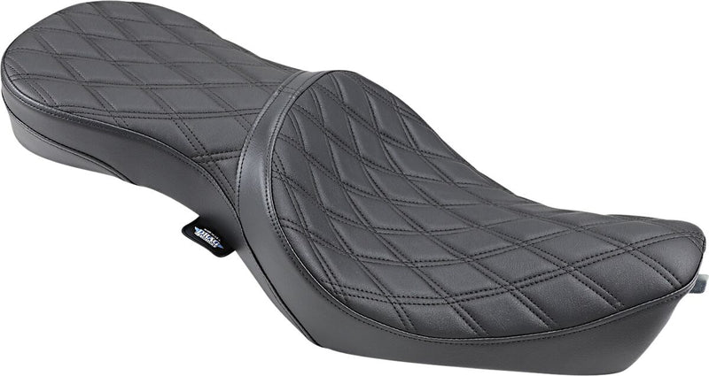 DRAG Specialties Seats 2-up Double Bucket Vinyl Seat - 2-Up Seat, Each, Leather /  Vinyl - Black for Harley-Davidson Sportster 2010-2022