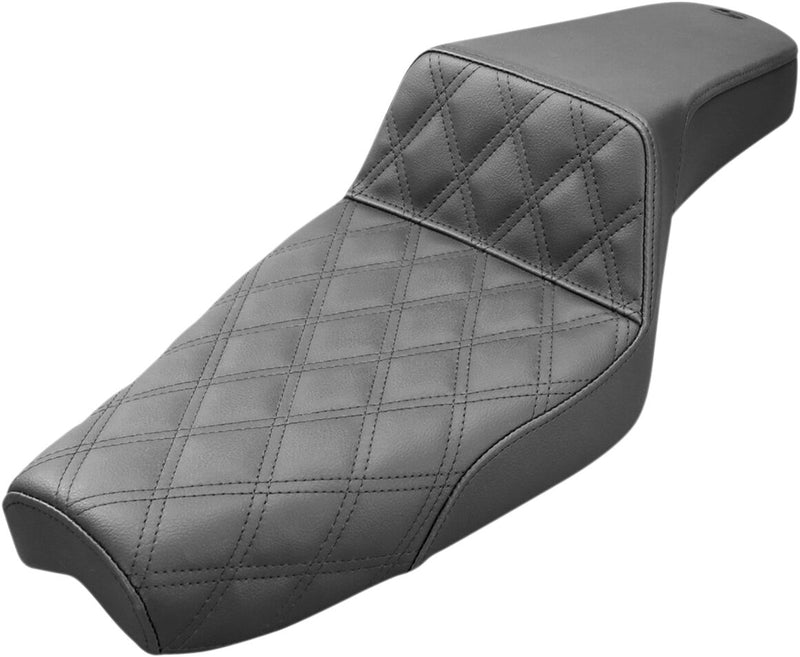 Saddlemen Lattice-Stitch Step-Up Seat for use with 4.5 Gallon Tank for 2004-2018 Harley-Davidson Sportster Motorcycles Black #807-03-172