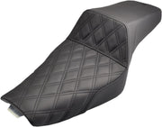 Saddlemen Lattice-Stitch Step-Up Seat for use with 3.3 Gallon Tank for 2004-2022 Harley-Davidson Sportster Motorcycles Black