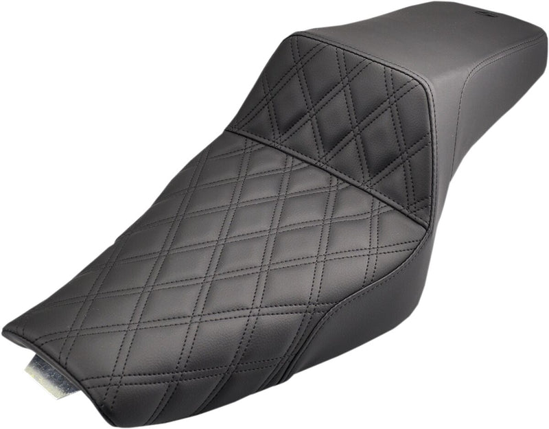 Saddlemen Lattice-Stitch Step-Up Seat for use with 3.3 Gallon Tank for 2004-2022 Harley-Davidson Sportster Motorcycles Black