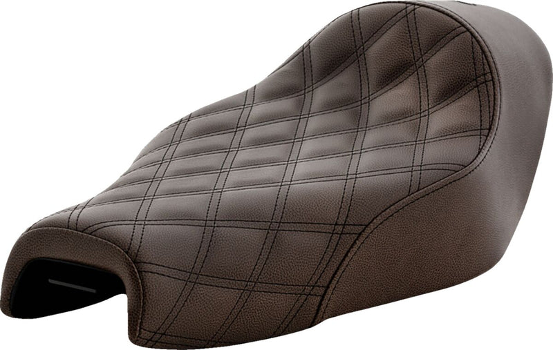 Saddlemen Brown Renegade Lattice-Stitch Solo Seat for 2004-2022 Harley-Davidson Sportster Motorcycles
