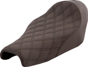 Saddlemen Renegade Lattice-Stitch Solo Seat for 2004-2022 Harley-Davidson Sportster Motorcycles Brown