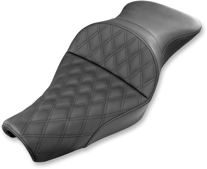 Saddlemen Black Explorer Lattice-Stitch Touring Seat for 2004-2022 Harley-Davidson Sportster Motorcycles #807-11-029LS