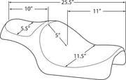 Drag Specialties Seats Caballero 2-Up Vinyl Seat Black 2-Up Seat #0804-0669