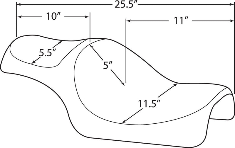 Drag Specialties Seats Caballero 2-Up Vinyl Seat Black 2-Up Seat #0804-0669