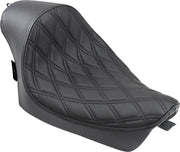 Drag Specialties Black Double Diamond Stitch Cafe Style Solo Seat for 2010-2022 Harley-Davidson Sportster Motorcycles