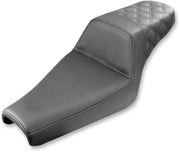 Saddlemen Black Lattice-Stitch Step-Up Seat for use with 3.3 Gallon Tank for 2004-2022 Harley-Davidson Sportster Motorcycles
