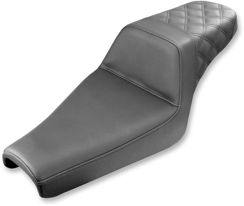 Saddlemen Black Lattice-Stitch Step-Up Seat for use with 3.3 Gallon Tank for 2004-2022 Harley-Davidson Sportster Motorcycles