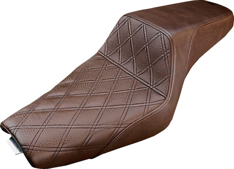 Saddlemen Front Lattice-Stitch Step-Up Seatfor use with 3.3 Gallon Tank for 2004-2018 Harley-Davidson Sportster Motorcycles Brown