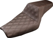 Saddlemen Front Lattice-Stitch Step-Up Seat for use with 4.5 Gallon Tank for 2004-2022 Harley-Davidson Sportster Motorcycles Brown
