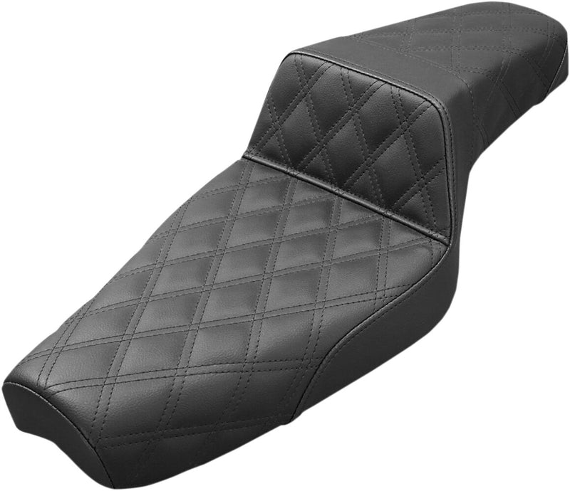 Saddlemen Black Lattice-Stitch Step-Up Seat for 1979-2003 Harley-Davidson Sportster Motorcycles