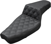 Saddlemen Black Lattice-Stitched Step Up Seat for use with 4.5 Gallon Tank for 2004-2018 Harley-Davidson Sportster Motorcycles
