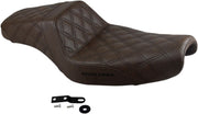 Saddlemen Brown Lattice-Stitched Step Up Seat for use with 3.3 Gallon Tank for 2004-2022 Harley-Davidson Sportster Motorcycles #807-11-175BR