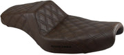Saddlemen Brown Lattice-Stitched Step Up Seat for use with 3.3 Gallon Tank for 2004-2022 Harley-Davidson Sportster Motorcycles #807-11-175BR