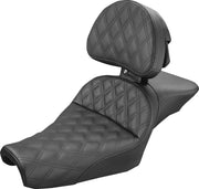 Saddlemen Explorer Lattice-Stitch Seat w/Driver Backrest for 2004-2022 Harley-Davidson Sportster Motorcycles Black