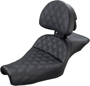 Saddlemen Explorer Lattice-Stitch Seat w/Driver Backrest for 2004-2022 Harley-Davidson Sportster Motorcycles Black #807-11-030LS