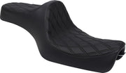 Drag Specialties Black Predator III Double Diamond Vinyl Seat w/Black Thread for 2004-2017 Harley-Davidson Sportster Motorcycles