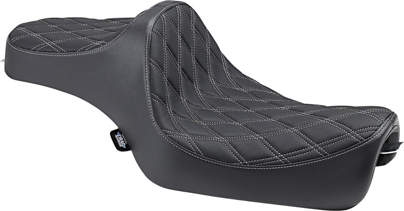 DRAG Specialties Seats Predator III Seat - Vinyl, Each, One-Piece - Black / Silver for Harley-Davidson Sportster 2004-2022