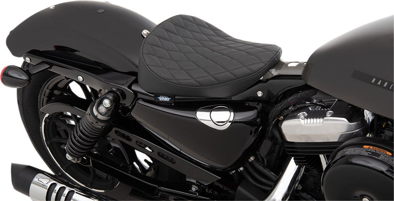 Drag Specialties Black Bobber-Style Black Stitched Small Diamond Solo Seat for 2010-2022 Harley-Davidson Sportster Motorcycles