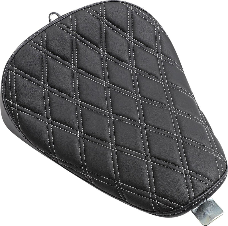 DRAG Specialties Seats Bobber Solo Seat - Each, Vinyl - Black / Silver for Harley-Davidson Sportster 2010-2022