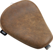 Drag Specialties Brown Distressed Leather Bobber-Style Smooth Solo Seat for 2010-2022 Harley-Davidson Sportster Motorcycles