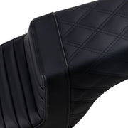 Saddlemen Black Rear Lattice Stitch Tuck N Roll Seat for use with 3.3 Gallon Tank for 2004-2018 Harley-Davidson Sportster Motorcycles #807-11-176