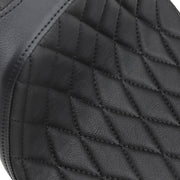 Drag Specialties Black Double Diamond Stitch Vinyl Predator III Seat w/Black Thread for 1957-1978 Harley-Davidson Sportster XL Motorcycles