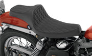 Drag Specialties Black Double Diamond Stitch Vinyl Predator III Seat w/Black Thread for 1957-1978 Harley-Davidson Sportster XL Motorcycles