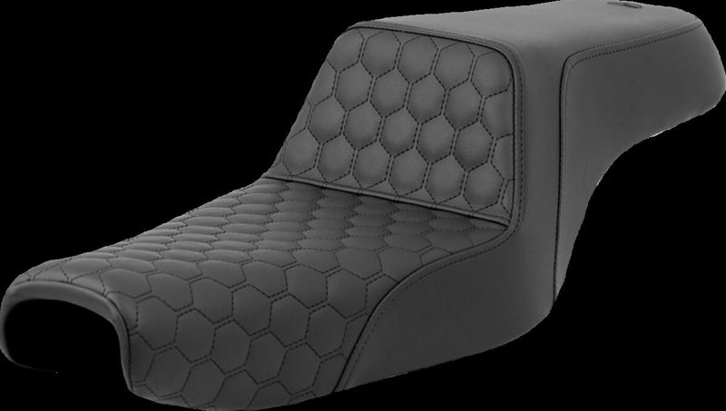 Saddlemen Honeycomb Step-up Seat - Each, Saddlehyde™, 2-Up Seat - Black for Harley-Davidson Sportster 2004-2022