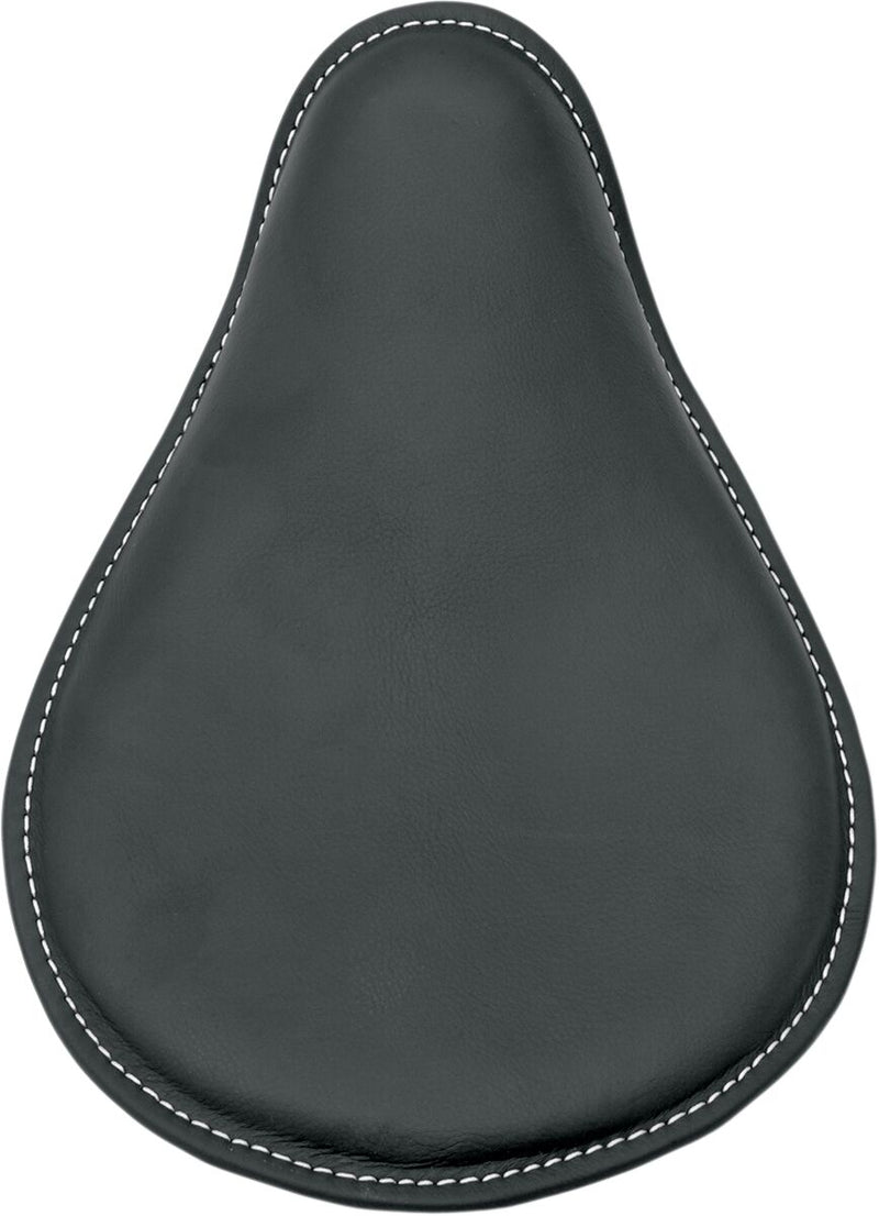 Drag Specialties 10 in. Wide Small Low Profile Spring Solo Seat w/White Stitching