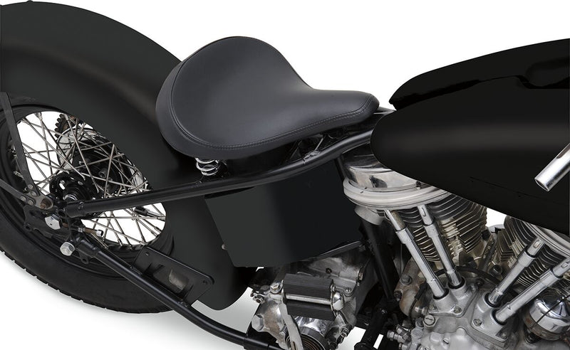 Drag Specialties Black Vinyl Large Smooth Spring Solo Seat w/Carpeted Bottom