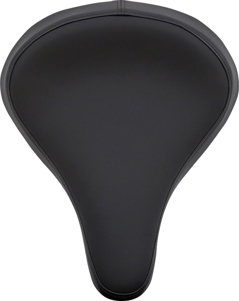 Drag Specialties Black Solar-Reflective Leather Large Smooth Spring Solo Seat w/Carpeted Bottom