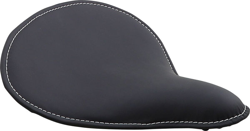 DRAG Specialties Seats Large Low-profile Spring Solo Seat - Large /  Spring Solo Seat, Leather, Each - Black / White
