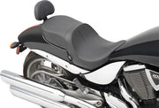 Drag Specialties Mild Stitch Low Profile Touring Seat w/Passenger Backrest for 2005-2014 Victory Hammer Motorcycles