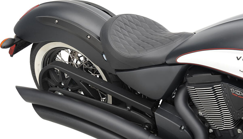 Drag Specialties Black Diamond Stitch Low-Profile Solo Seat for Various Victory Motorcycles Black Fitment VICTORY #0810-1601