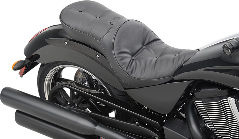 Drag Specialties Black Pillow-Style Low-Profile Touring Seat for Various Victory Motorcycles #0810-1607