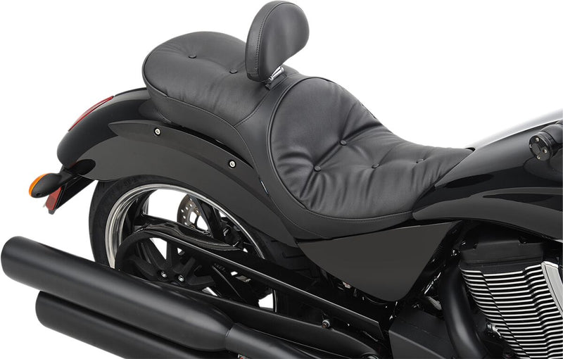 Drag Specialties Black Pillow-Style Low-Profile Touring Seat for Various Victory Motorcycles