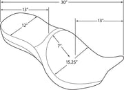 Drag Specialties Black Pillow-Style Low-Profile Touring Seat for Various Victory Motorcycles