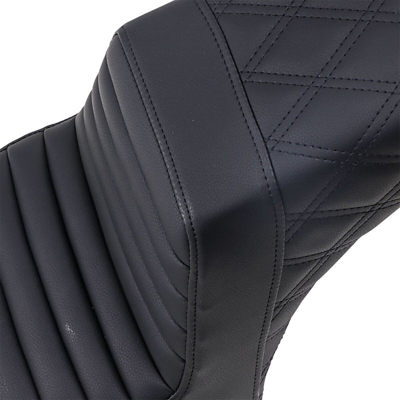 Saddlemen Black Rear Lattice Stitch Tuck N Roll Seat for 2018-2024 Indian Scout Motorcycles Black Fitment INDIAN #I18-33-176