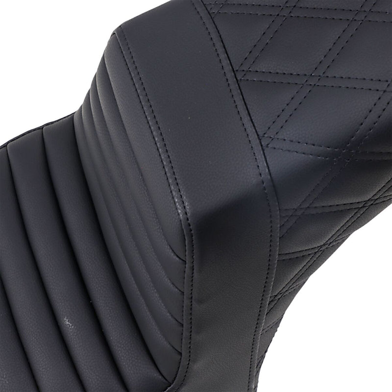 Saddlemen Black Rear Lattice Stitch Tuck N Roll Seat for 2018-2024 Indian Scout Motorcycles