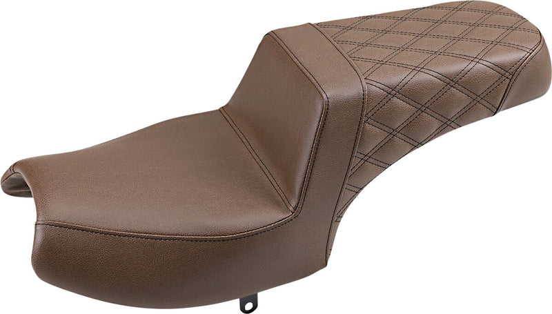 Saddlemen Brown Rear-Lattice Stitch Step Up Seat for 2020-2026 Indian Challenger Motorcycles #I20-06-173BR