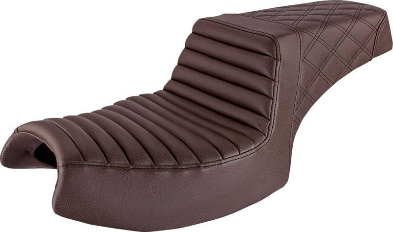Saddlemen Brown Tuck and Roll Step-Up Seat for 2020-2026 Indian Challenger Motorcycles #I20-06-176BR